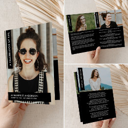 Celebration of Life Elegant Modern Folded Funeral Programme