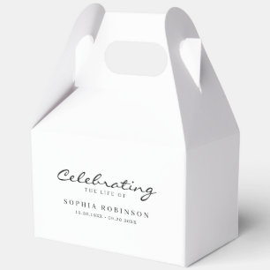 Celebration of Life Elegant Script Funeral  Favour Box