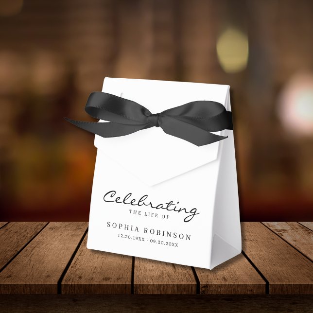 Celebration of Life Elegant Script Funeral  Favour Box (Creator Uploaded)