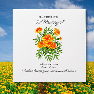 Celebration of Life Favour Pretty Marigold Flowers Envelope