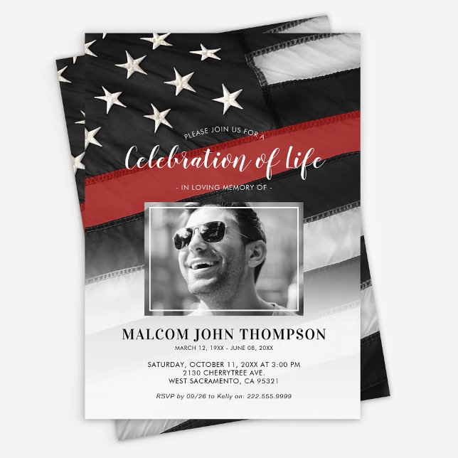 Celebration of Life Firefighter Memorial Invitation (Creator Uploaded)