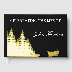 Celebration of Life Fishing Funeral Memorial Guest Book