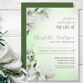 Celebration of life Floral Funeral Invitation