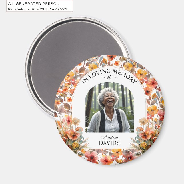 Celebration Of Life Floral Funeral Keepsake Magnet (Creator Uploaded)