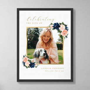 Celebration of Life Floral Photo Welcome Sign