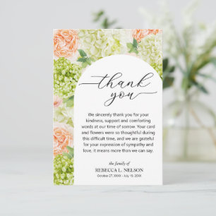 Celebration of Life Funeral Floral Thank You Card