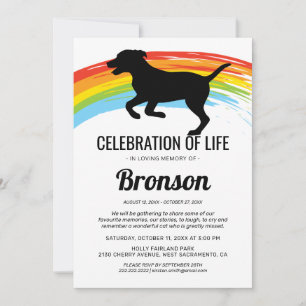 Celebration of Life   Funeral Memorial Dog Invitation