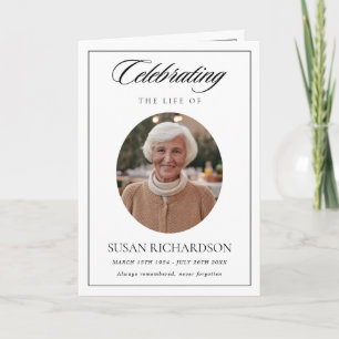Celebration of Life Funeral Memorial Program Card
