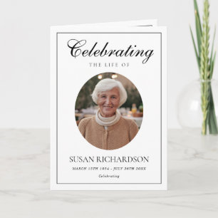 Celebration of Life Funeral Memorial Program Card