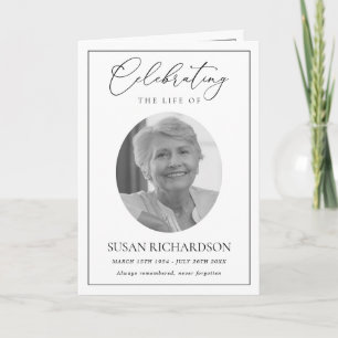 Celebration of Life Funeral Memorial Program Card
