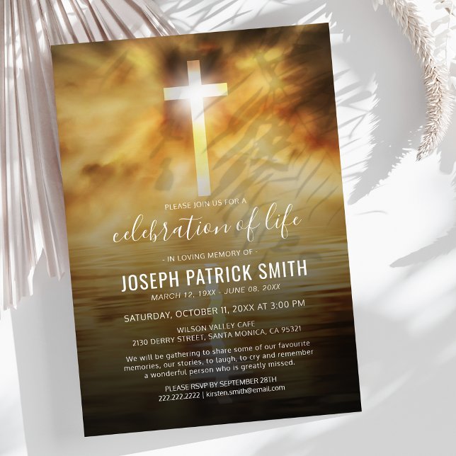 Celebration of Life | Funeral Memorial Religious Invitation (Creator Uploaded)