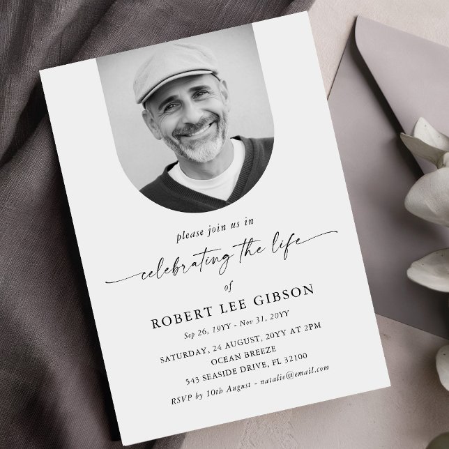 Celebration of Life Funeral Memorial Service Invitation (Creator Uploaded)