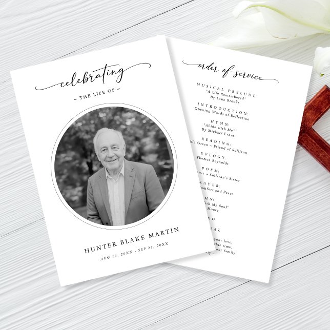 Celebration of Life Funeral Memorial Service Photo Programme (Creator Uploaded)