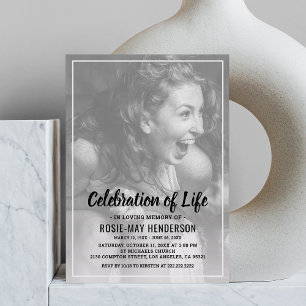 Celebration of Life   Funeral Personalised Photo Invitation