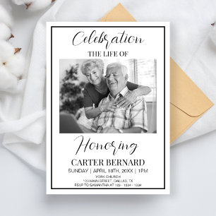 Celebration Of Life Funeral Photo Memorial Prayer Invitation