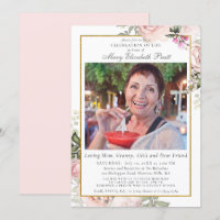Celebration of Life Funeral Pink Floral Photo 
