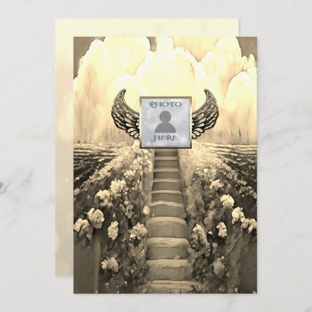 Celebration of Life - Gold Invitation (Front/Back)
