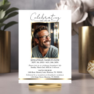 Celebration of life Gold Thank you + POEM Invitation