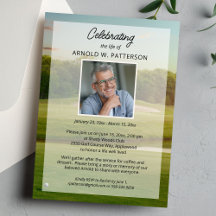 Celebration of Life Golf Themed Photo Funeral