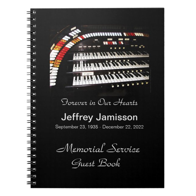 Celebration of Life Guest Book, Antique Organ Notebook (Front)