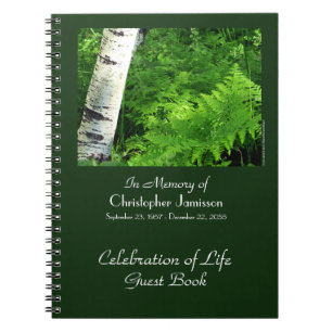 Celebration of Life Guest Book, Aspen and Ferns Notebook