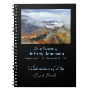 Celebration of Life Guest Book, Canyon Clouds Notebook