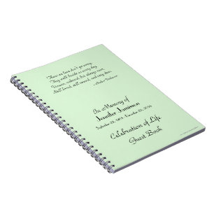 Celebration of Life Guest Book CHOOSE YOUR COLOR