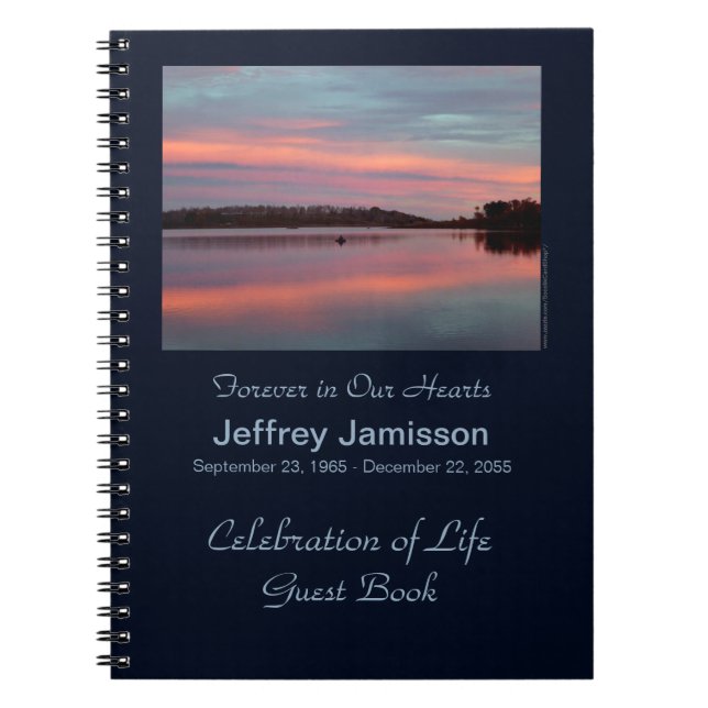Celebration of Life Guest Book Fisherman at Sunset (Front)