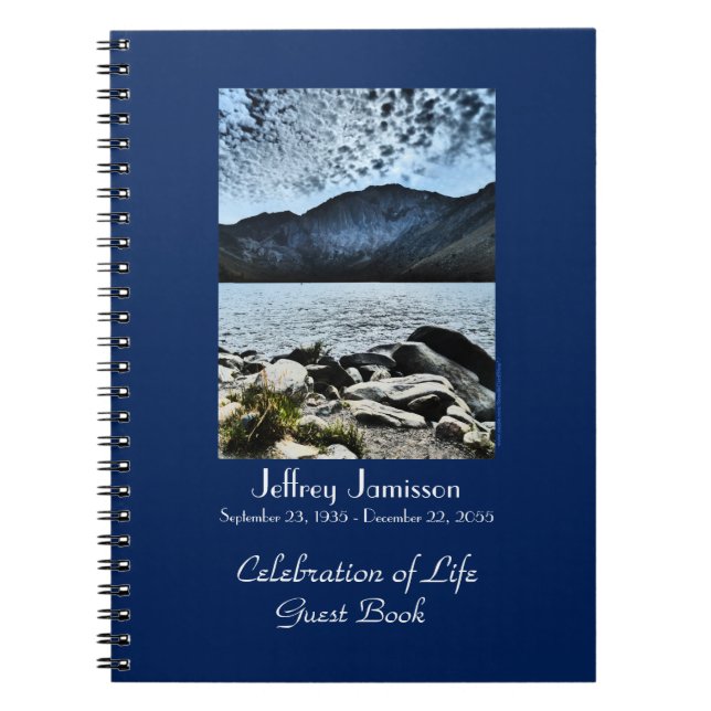 Celebration of Life Guest Book, Lake and Sky Notebook (Front)