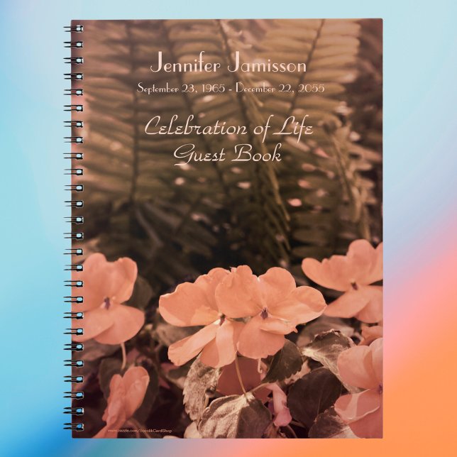 Celebration of Life Guest Book, Pastel Flowers Notebook (Creator Uploaded)