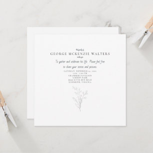 Celebration of Life Hand-drawn Foliage Invitation