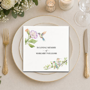 Celebration Of Life Hummingbirds Floral Napkin