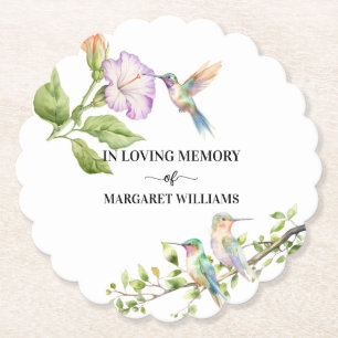 Celebration Of Life Hummingbirds Floral Paper Coaster