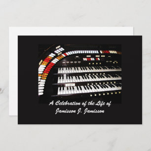 Celebration of Life Invitation Antique Organ