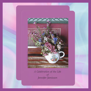 Celebration of Life Invitation, Flowers in Teapot Invitation