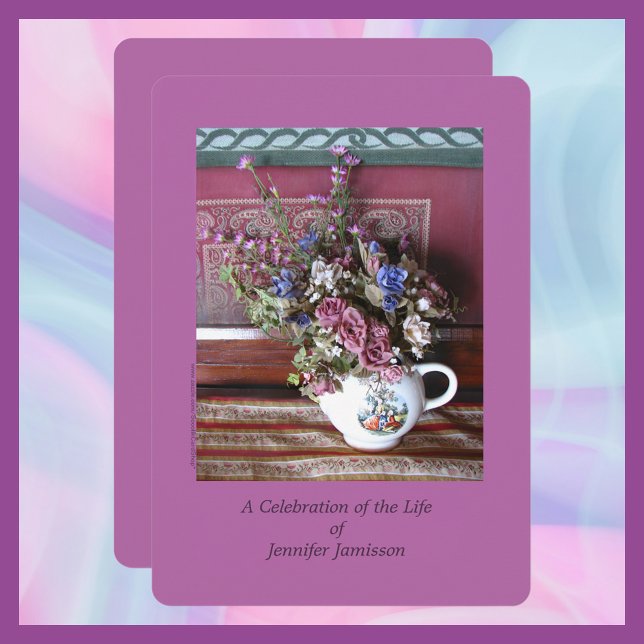 Celebration of Life Invitation, Flowers in Teapot Invitation (Creator Uploaded)