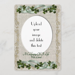 Celebration of life Invitation Irish theme
