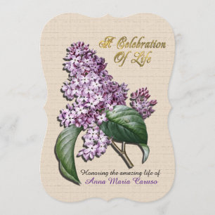 Celebration of life Invitation Lilacs