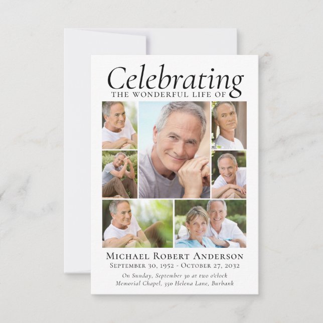 Celebration of Life Invitation | Photo Collage (Front)