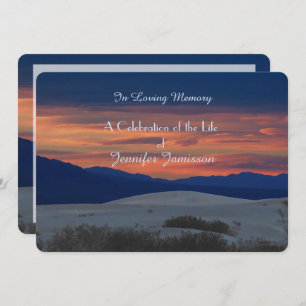 Celebration of Life Invitation, Sunset at Dunes Invitation