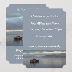 Celebration of Life Invite Fishing Boat Fisherman
