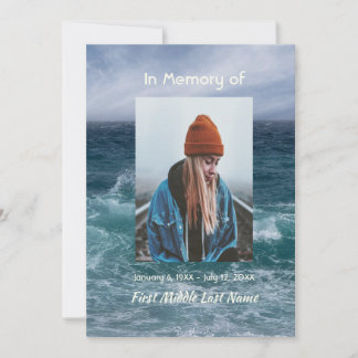 Celebration of Life Invite Ocean Sea Beach