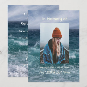 Celebration of Life Invite Ocean Sea Beach