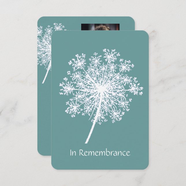 Celebration of Life Invite Queen Anne Lace Flower (Front/Back)