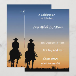 Celebration of Life Invite Western Horse Riding