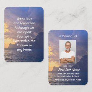 Celebration of Life Keepsake Sea Sky Cloud Island Business Card