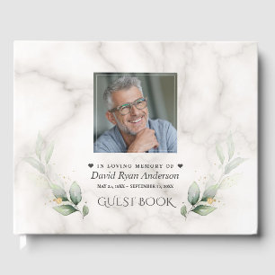 Celebration of Life Man Photo Funeral Memorial  Guest Book