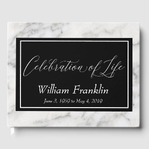 Celebration of Life Marble Stone Memorial Guest Book