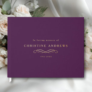 Celebration of Life Memorial–Elegant Minimal Guest Book