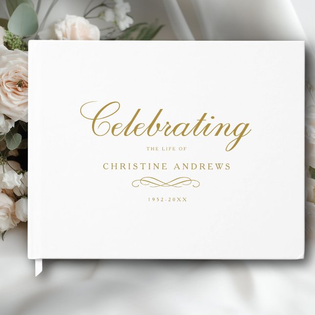 Celebration of Life Memorial–Elegant Minimal White Guest Book (Celebration of Life Memorial–Elegant Minimal White Guest Book)